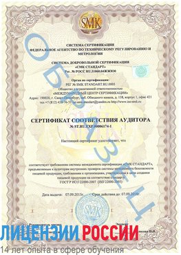 Образец сертификата соответствия аудитора №ST.RU.EXP.00006174-1 Щелково Сертификат ISO 22000